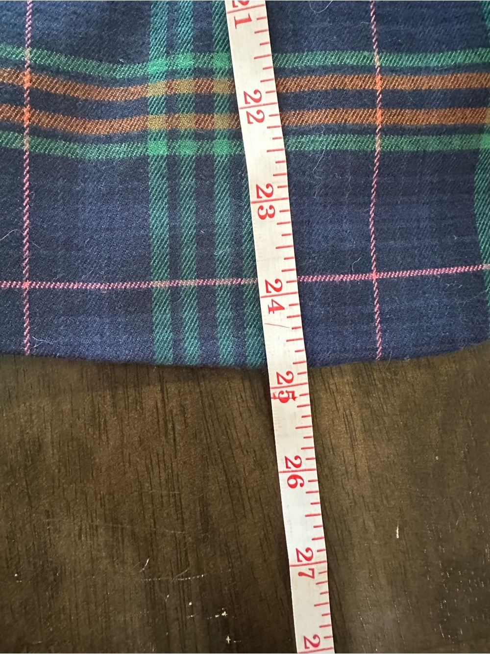 Vintage Merona Navy and Green Plaid Single-Button Blazer - Picture 4 of 8